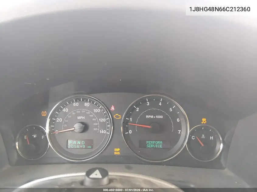 2006 Jeep Commander VIN: 1J8HG48N66C212360 Lot: 45515580