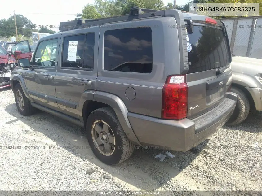 2007 Jeep Commander Sport VIN: 1J8HG48K67C685375 Lot: 25681463