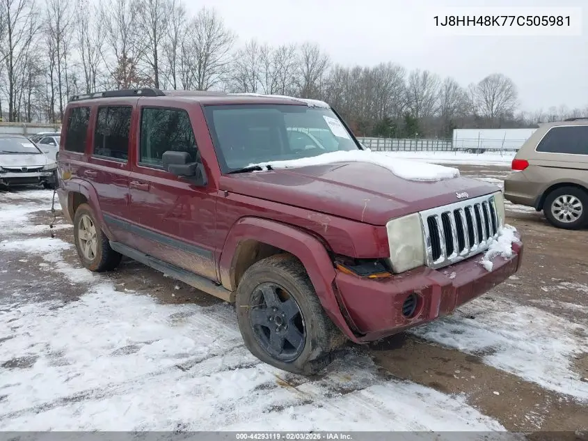 2007 Jeep Commander Sport VIN: 1J8HH48K77C505981 Lot: 44293119