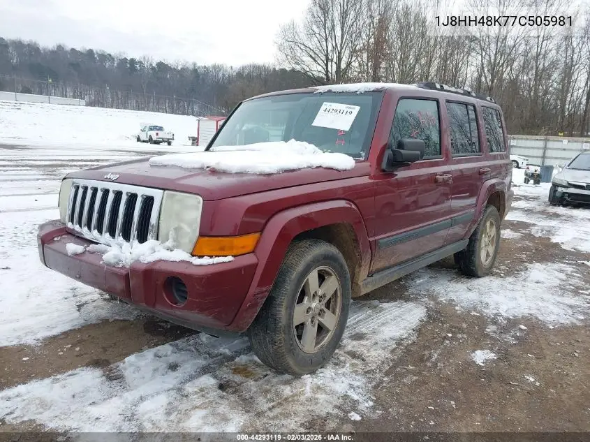 2007 Jeep Commander Sport VIN: 1J8HH48K77C505981 Lot: 44293119