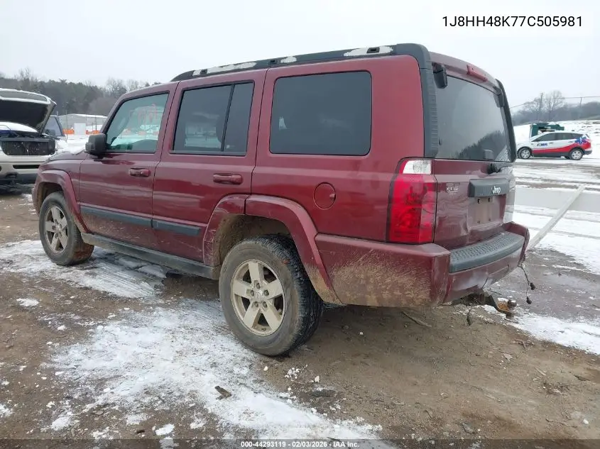 2007 Jeep Commander Sport VIN: 1J8HH48K77C505981 Lot: 44293119