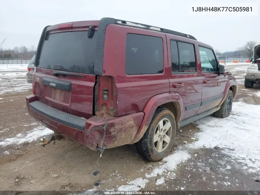 2007 Jeep Commander Sport VIN: 1J8HH48K77C505981 Lot: 44293119