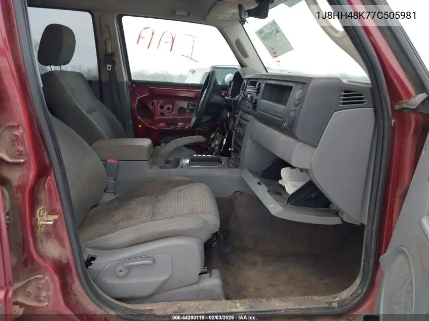 2007 Jeep Commander Sport VIN: 1J8HH48K77C505981 Lot: 44293119