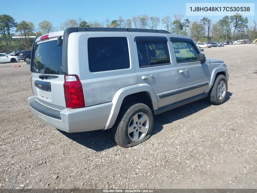 2007 Jeep Commander Sport VIN: 1J8HG48K17C530538 Lot: 45019908