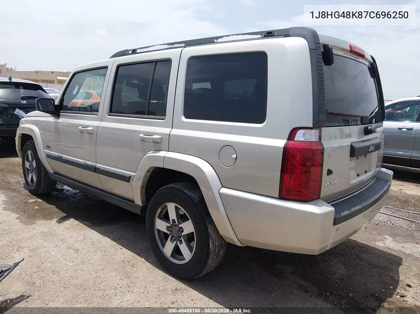 2007 Jeep Commander Sport VIN: 1J8HG48K87C696250 Lot: 45495100