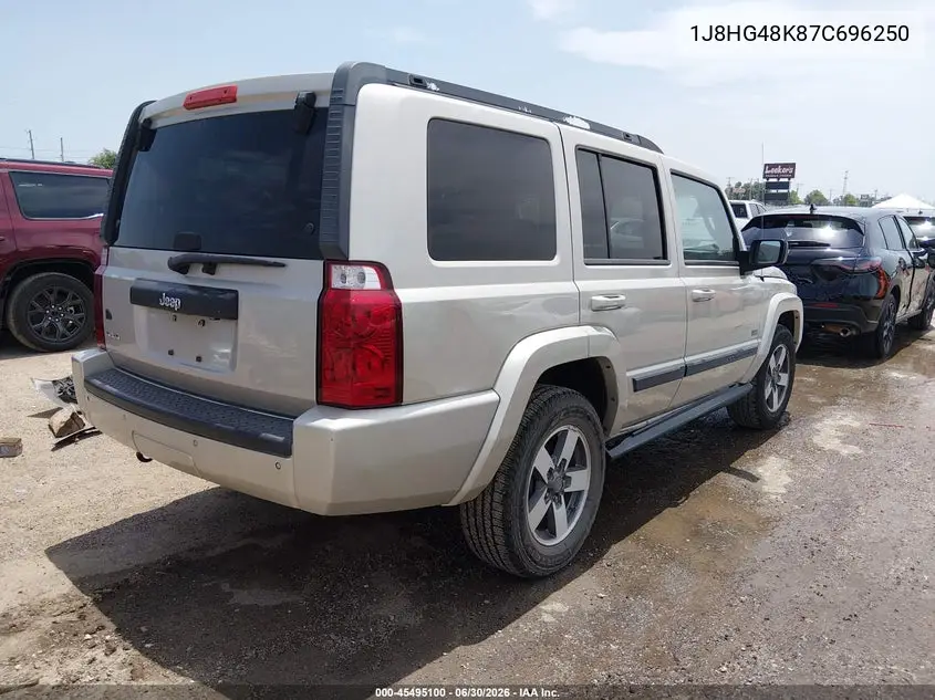 2007 Jeep Commander Sport VIN: 1J8HG48K87C696250 Lot: 45495100