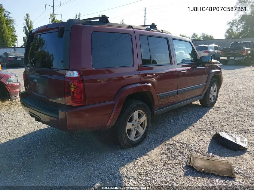 2007 Jeep Commander Sport VIN: 1J8HG48P07C587261 Lot: 45564686