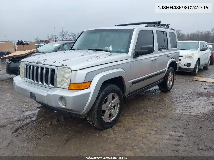 2008 Jeep Commander Sport VIN: 1J8HH48K98C242796 Lot: 44322476