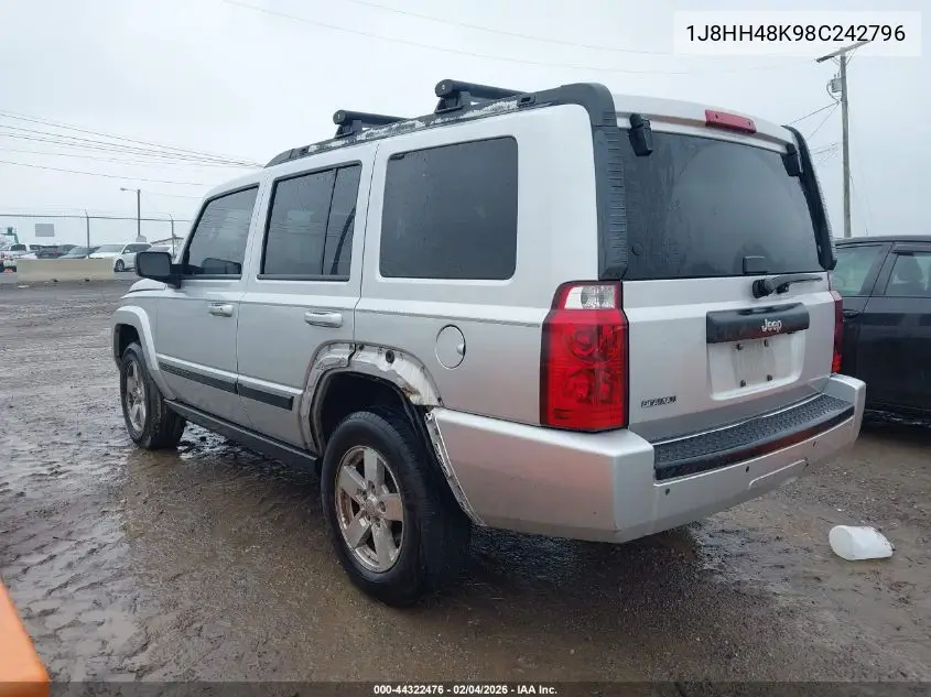 2008 Jeep Commander Sport VIN: 1J8HH48K98C242796 Lot: 44322476