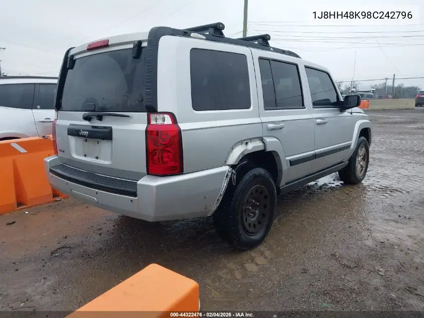 2008 Jeep Commander Sport VIN: 1J8HH48K98C242796 Lot: 44322476