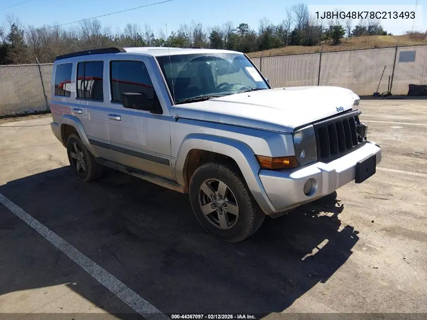 2008 Jeep Commander Sport VIN: 1J8HG48K78C213493 Lot: 44367097