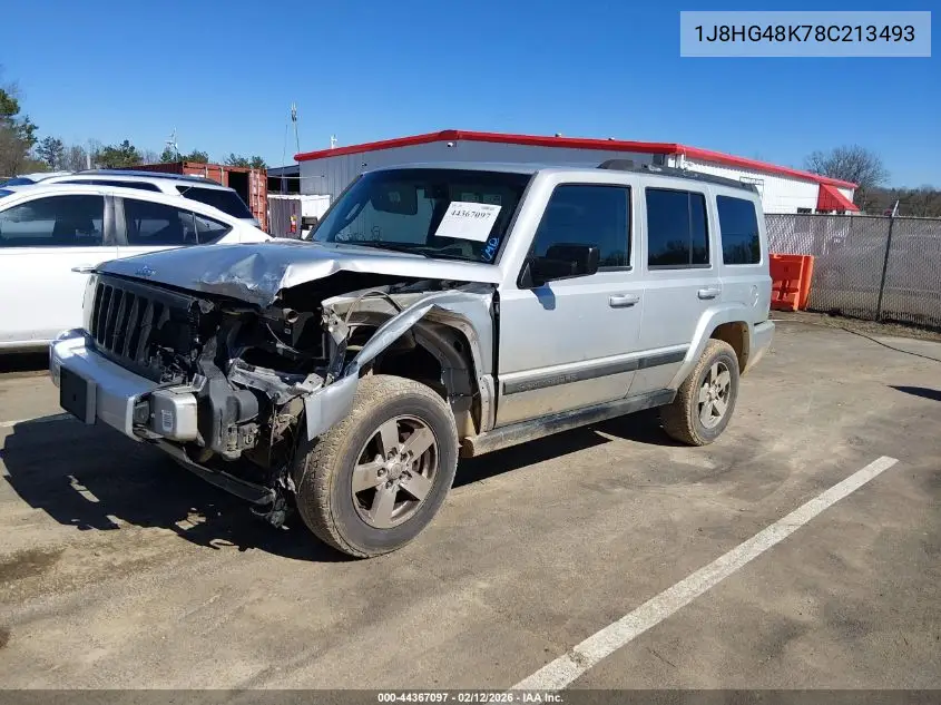 2008 Jeep Commander Sport VIN: 1J8HG48K78C213493 Lot: 44367097
