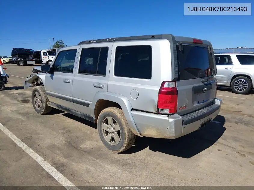 2008 Jeep Commander Sport VIN: 1J8HG48K78C213493 Lot: 44367097