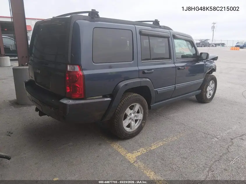 2008 Jeep Commander Sport VIN: 1J8HG48K58C215002 Lot: 44677703