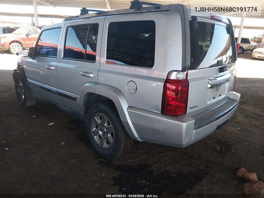 2008 Jeep Commander Limited VIN: 1J8HH58N68C191774 Lot: 44705332