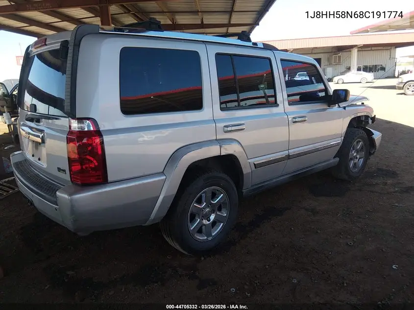 2008 Jeep Commander Limited VIN: 1J8HH58N68C191774 Lot: 44705332