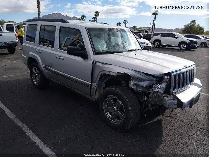2008 Jeep Commander Sport VIN: 1J8HG48K98C221725 Lot: 44844896