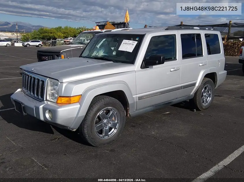 2008 Jeep Commander Sport VIN: 1J8HG48K98C221725 Lot: 44844896