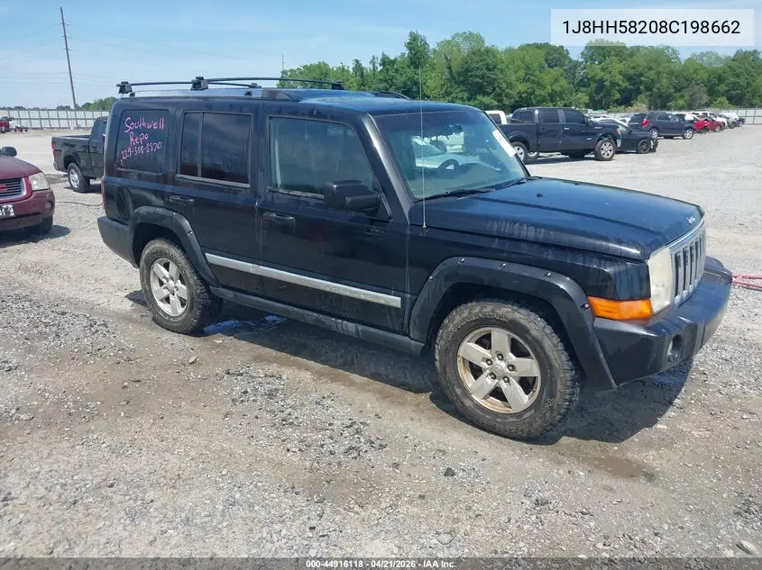 2008 Jeep Commander Limited VIN: 1J8HH58208C198662 Lot: 44916118
