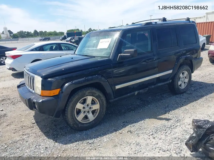 2008 Jeep Commander Limited VIN: 1J8HH58208C198662 Lot: 44916118
