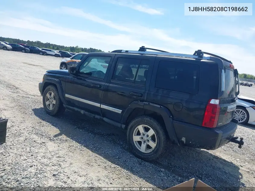 2008 Jeep Commander Limited VIN: 1J8HH58208C198662 Lot: 44916118
