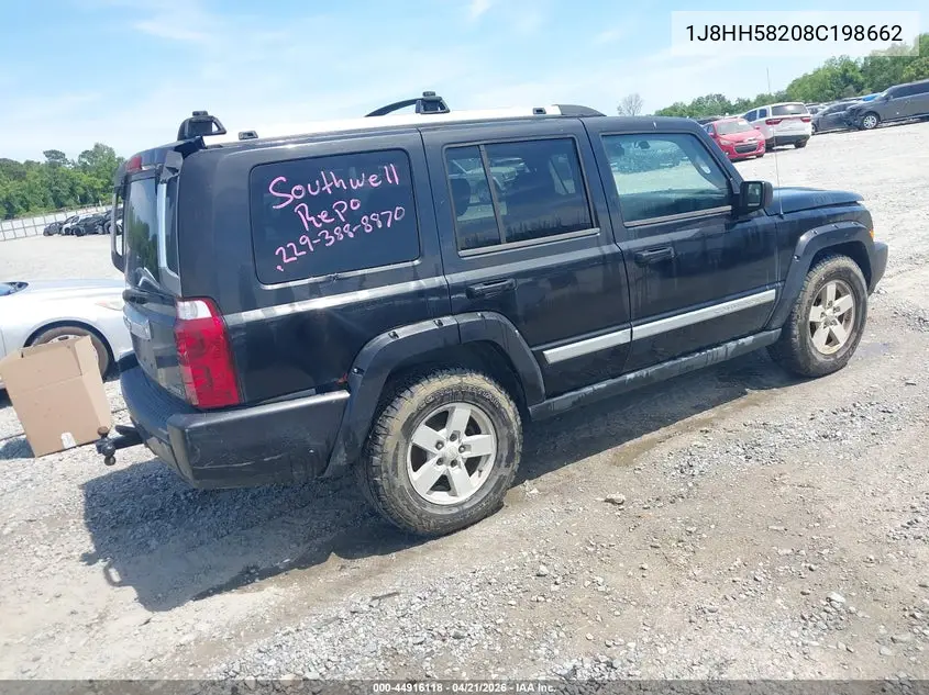 2008 Jeep Commander Limited VIN: 1J8HH58208C198662 Lot: 44916118