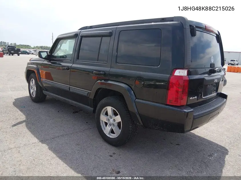 2008 Jeep Commander Sport VIN: 1J8HG48K88C215026 Lot: 45100356