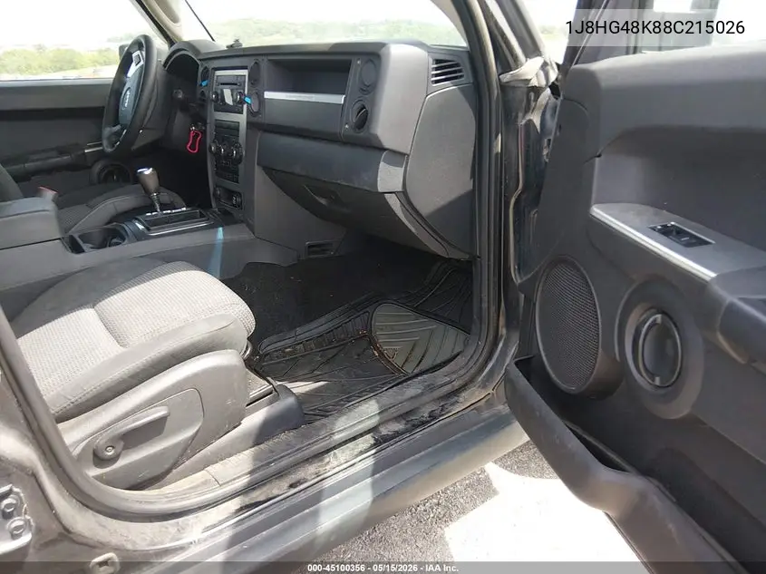 2008 Jeep Commander Sport VIN: 1J8HG48K88C215026 Lot: 45100356