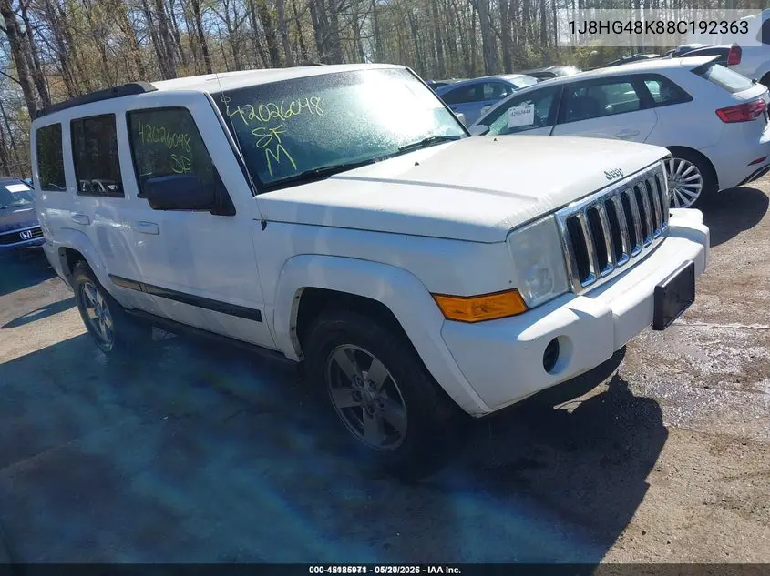 2008 Jeep Commander Sport VIN: 1J8HG48K88C192363 Lot: 45185971
