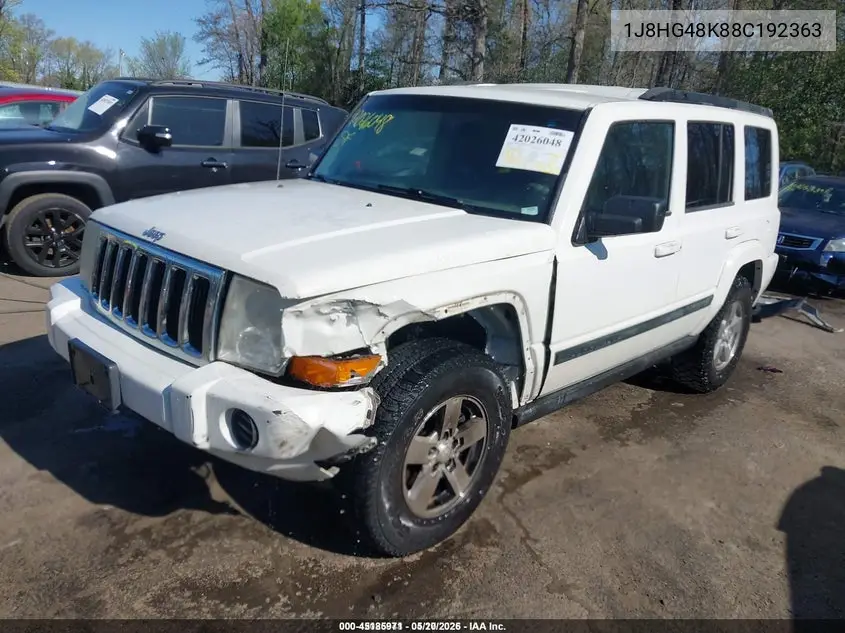 2008 Jeep Commander Sport VIN: 1J8HG48K88C192363 Lot: 45185971