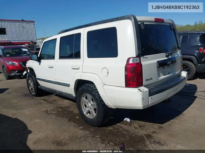 2008 Jeep Commander Sport VIN: 1J8HG48K88C192363 Lot: 45185971
