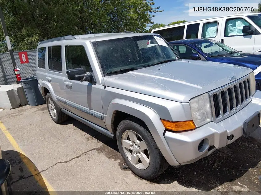 2008 Jeep Commander Sport VIN: 1J8HG48K38C206766 Lot: 45565764