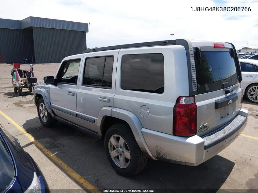 2008 Jeep Commander Sport VIN: 1J8HG48K38C206766 Lot: 45565764