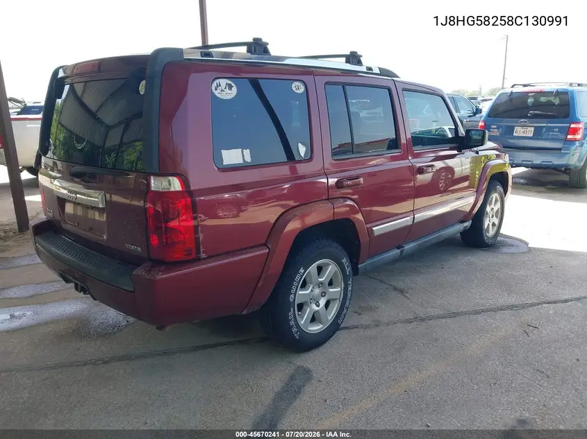 2008 Jeep Commander Limited VIN: 1J8HG58258C130991 Lot: 45670241