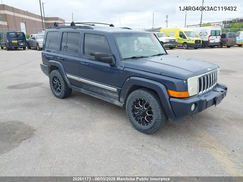 2010 Jeep Commander Sport VIN: 1J4RG4GK3AC119432 Lot: 20261173