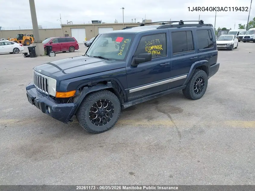 2010 Jeep Commander Sport VIN: 1J4RG4GK3AC119432 Lot: 20261173