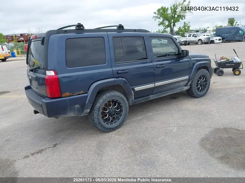 2010 Jeep Commander Sport VIN: 1J4RG4GK3AC119432 Lot: 20261173