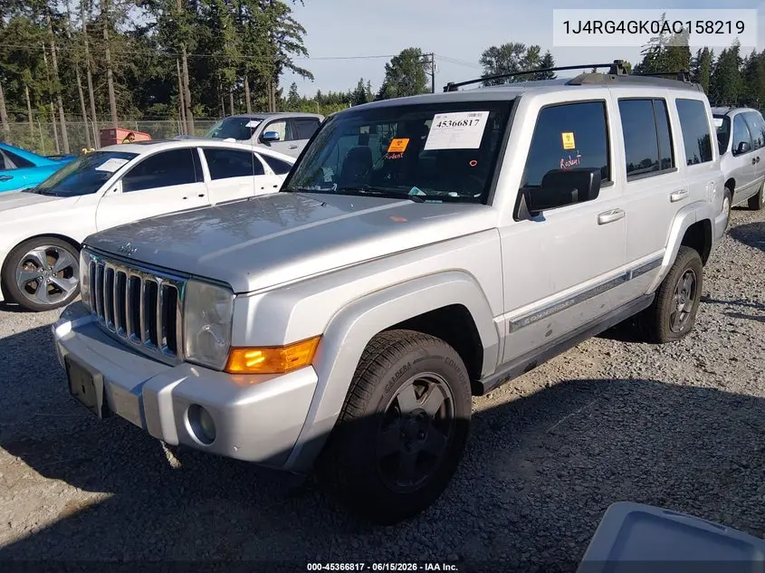 2010 Jeep Commander Sport VIN: 1J4RG4GK0AC158219 Lot: 45366817