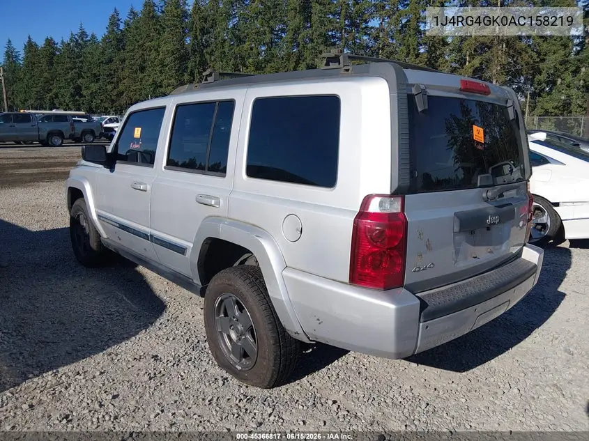 2010 Jeep Commander Sport VIN: 1J4RG4GK0AC158219 Lot: 45366817