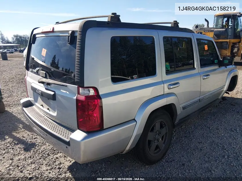 2010 Jeep Commander Sport VIN: 1J4RG4GK0AC158219 Lot: 45366817