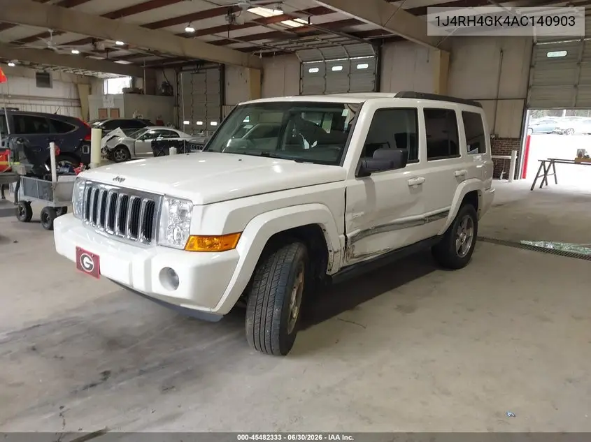 2010 Jeep Commander Sport VIN: 1J4RH4GK4AC140903 Lot: 45482333