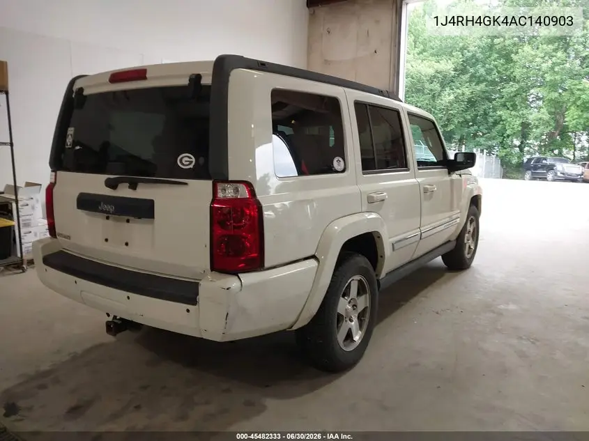2010 Jeep Commander Sport VIN: 1J4RH4GK4AC140903 Lot: 45482333