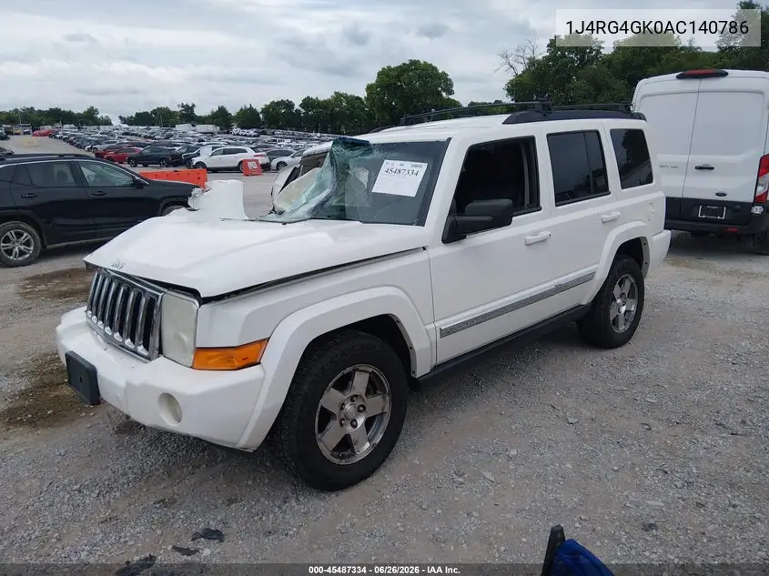 2010 Jeep Commander Sport VIN: 1J4RG4GK0AC140786 Lot: 45487334