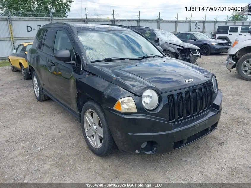 2007 Jeep Compass VIN: 1J8FT47W97D194008 Lot: 12634748