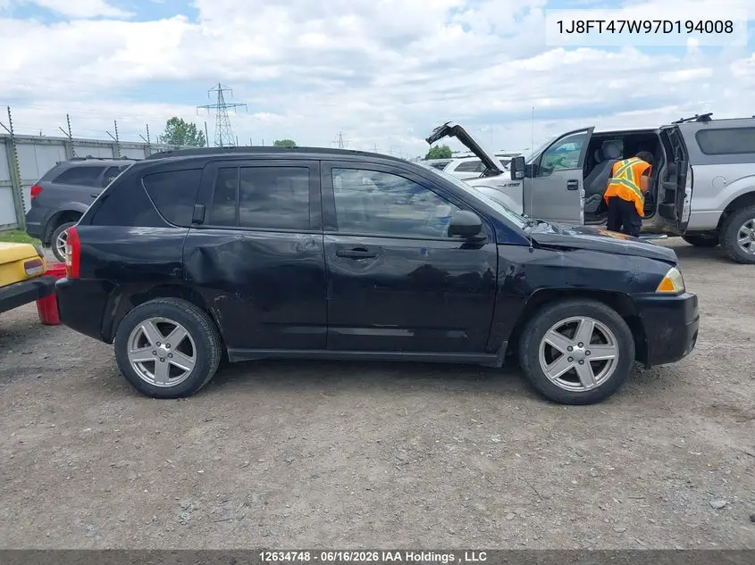 2007 Jeep Compass VIN: 1J8FT47W97D194008 Lot: 12634748