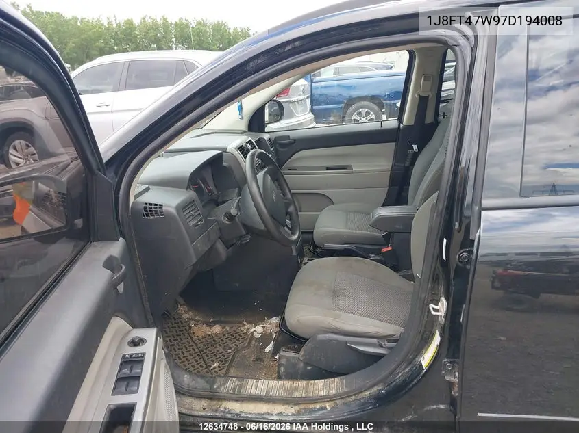 2007 Jeep Compass VIN: 1J8FT47W97D194008 Lot: 12634748