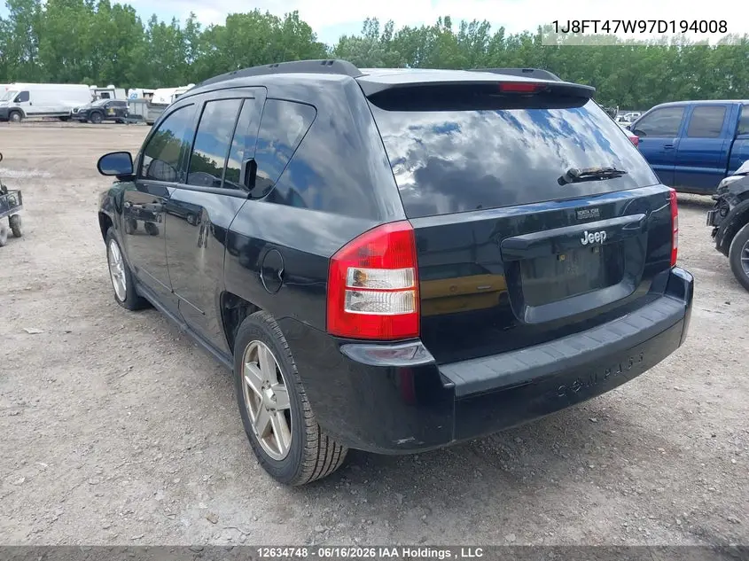 2007 Jeep Compass VIN: 1J8FT47W97D194008 Lot: 12634748