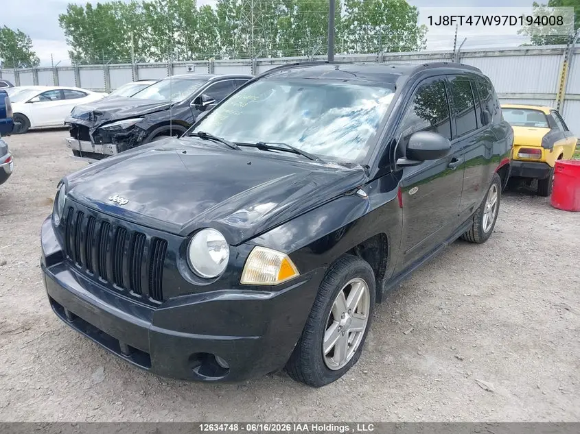 2007 Jeep Compass VIN: 1J8FT47W97D194008 Lot: 12634748