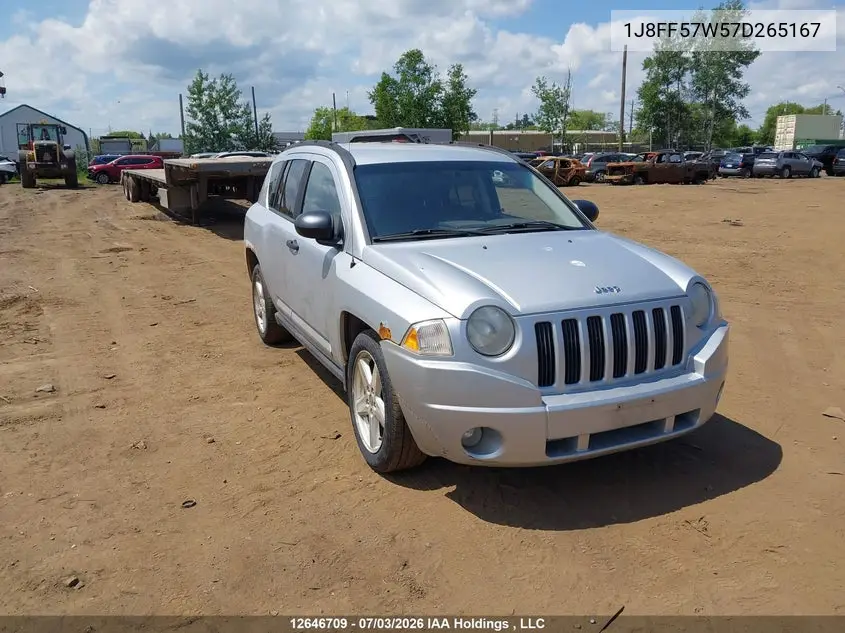 2007 Jeep Compass Limited VIN: 1J8FF57W57D265167 Lot: 12646709