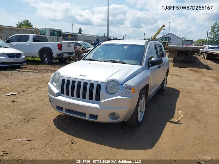 2007 Jeep Compass Limited VIN: 1J8FF57W57D265167 Lot: 12646709
